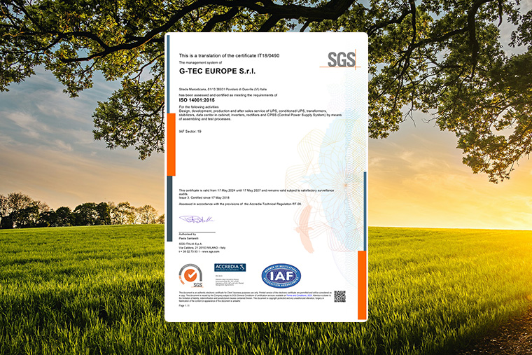 GTEC obtient le renouvellement de la Certification ISO 14001